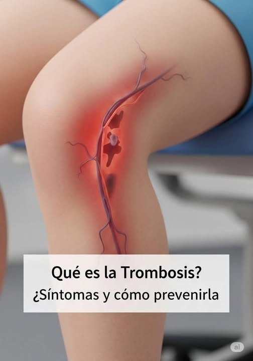 Representación médica de trombosis en una pierna