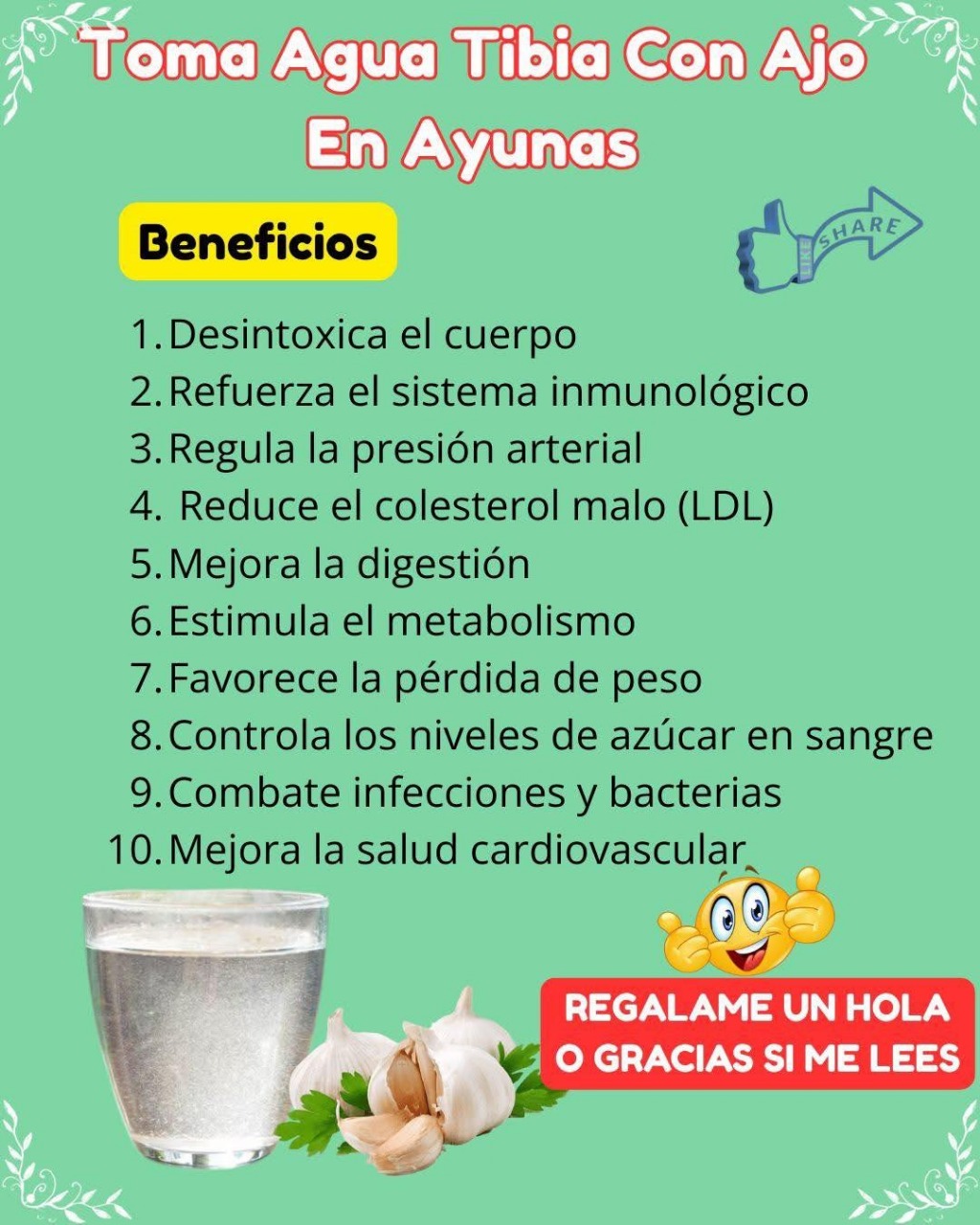 Agua tibia y ajo, beneficios para la salud