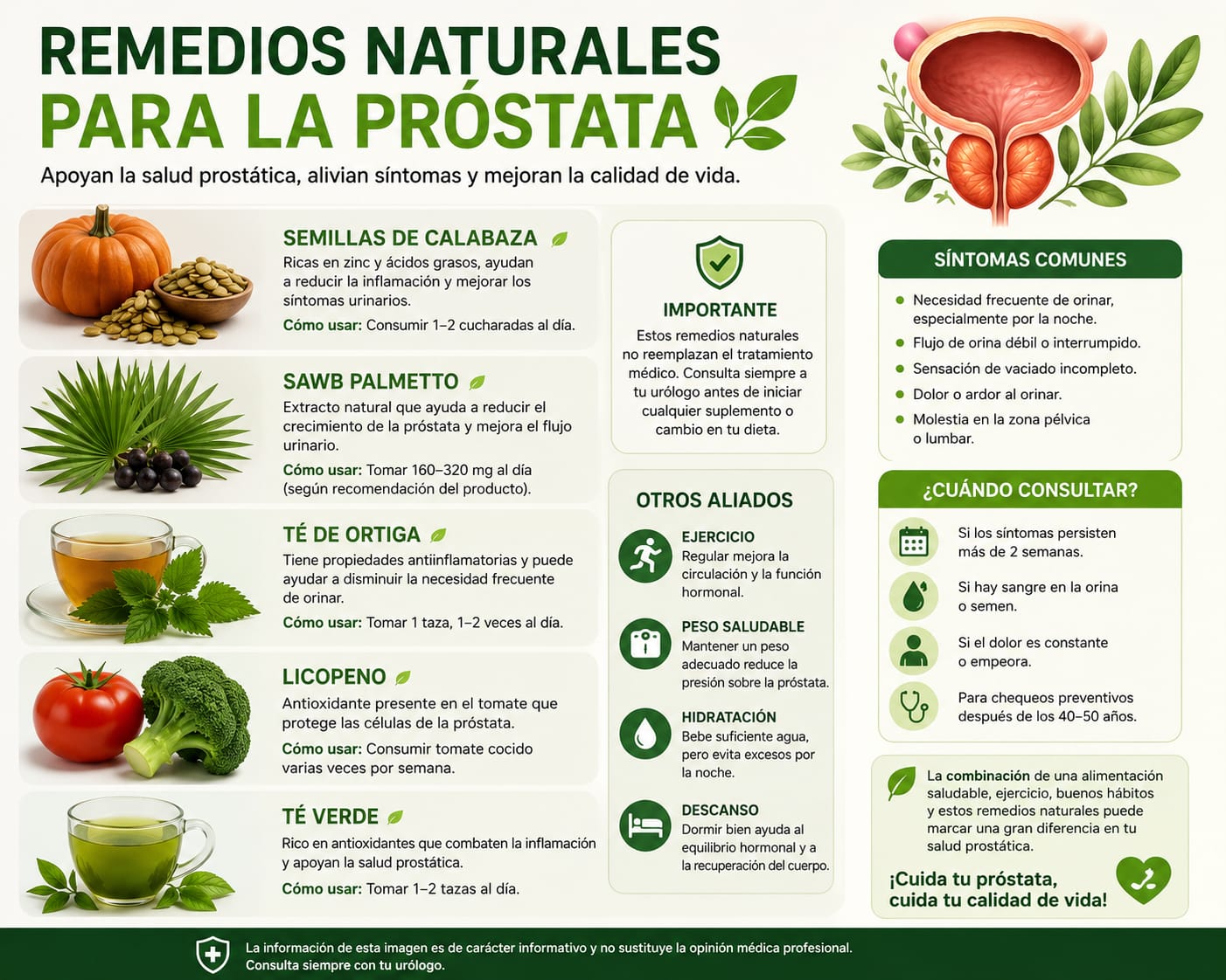 Remedios caseros para la próstata