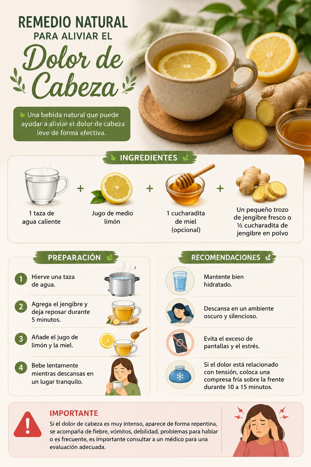 Remedio natural para el dolor de cabeza