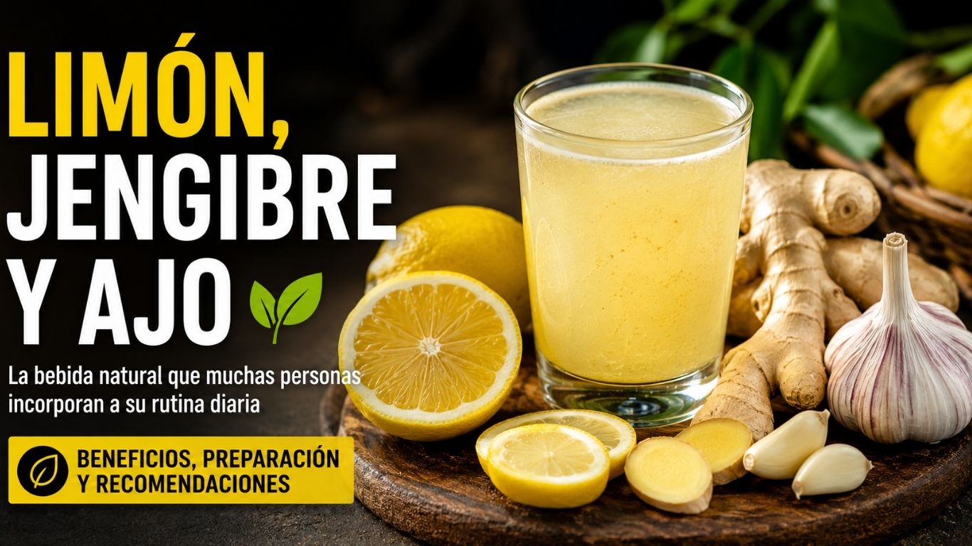 bebida de limón, jengibre y ajo
