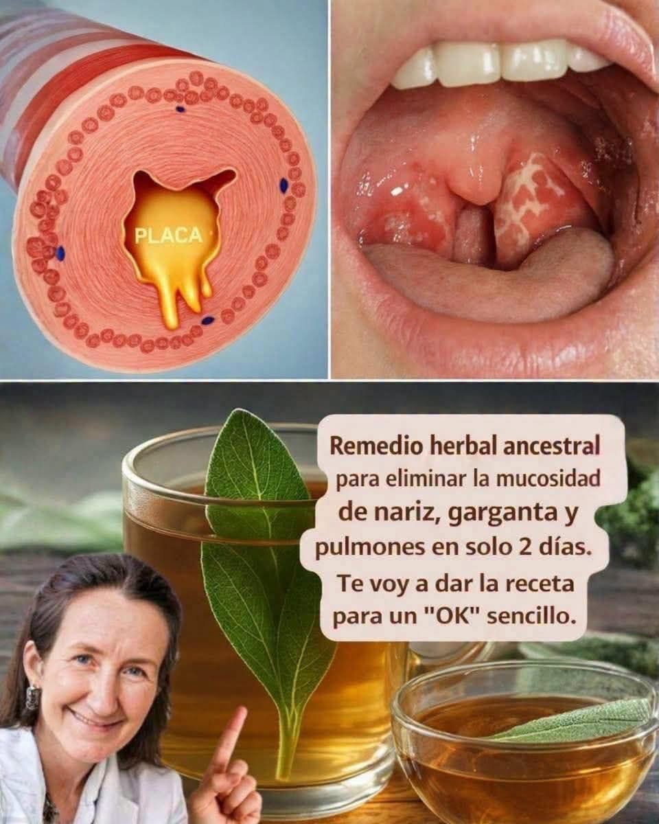 Remedio herbal para eliminar la mucosidad de nariz, garganta y pulmones